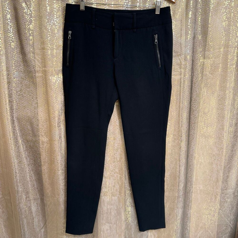 Vintage Rag & Bone Black Triacetate Crepe Skinny Trousers Pants  Size 6